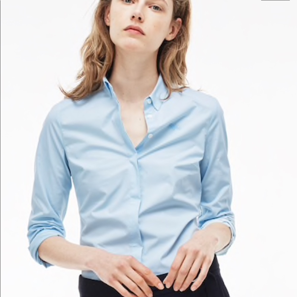 Brand new lacoste light blue long sleeve top